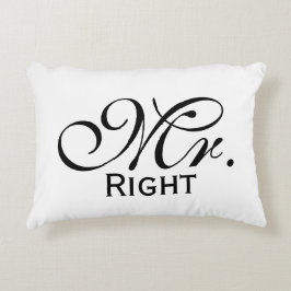 Höger Rulla text i svartvitt Prydnadskudde