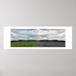 Höger sida av vägens reflektionsfotografering poster