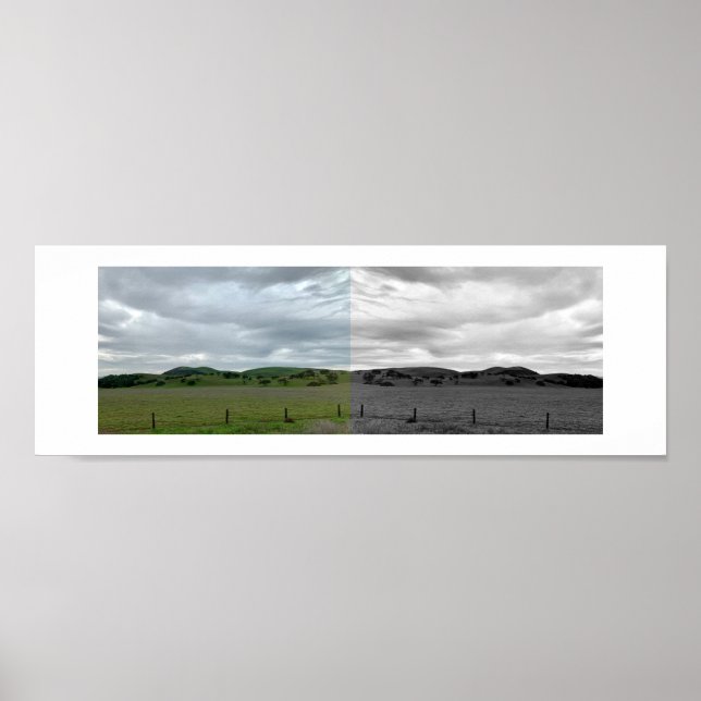 Höger sida av vägens reflektionsfotografering poster (Framsidan)