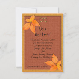 Höger sidkort för höst Bröllop spara datum Datumet