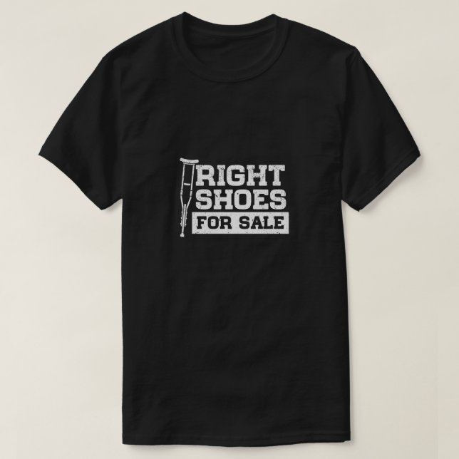 Höger skor för försäljningsamputation Walking Stic T Shirt (Design framsida)