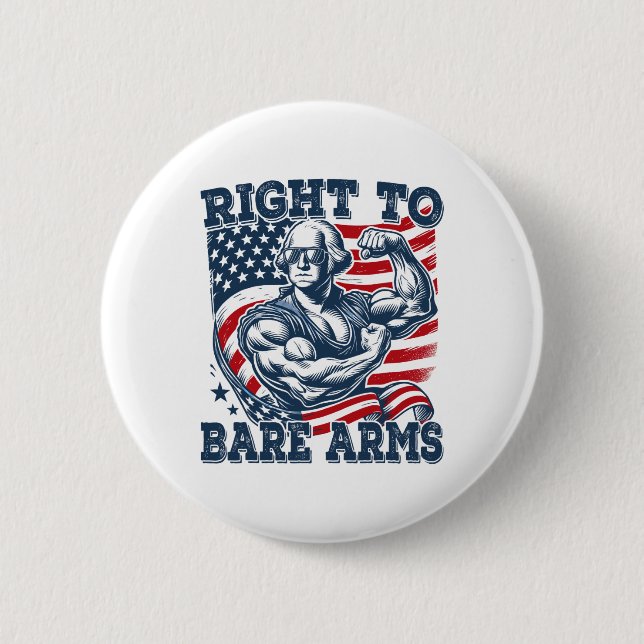Höger till Bare Arm 4 juli Patriotic Wor Knapp (Framsida)