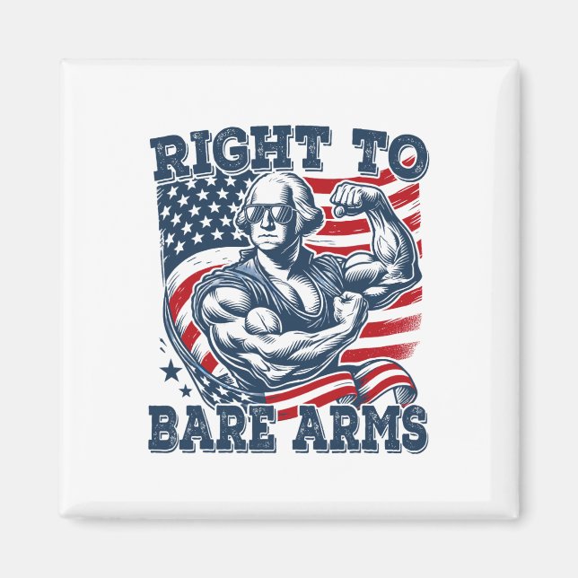 Höger till Bare Arm 4 juli Patriotic Wor Magnet (Framsidan)