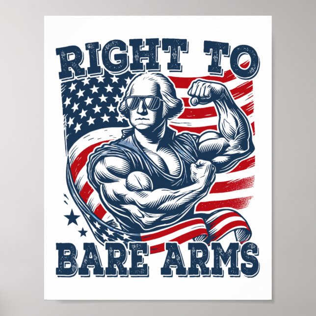 Höger till Bare Arm 4 juli Patriotic Wor Poster (Framsidan)
