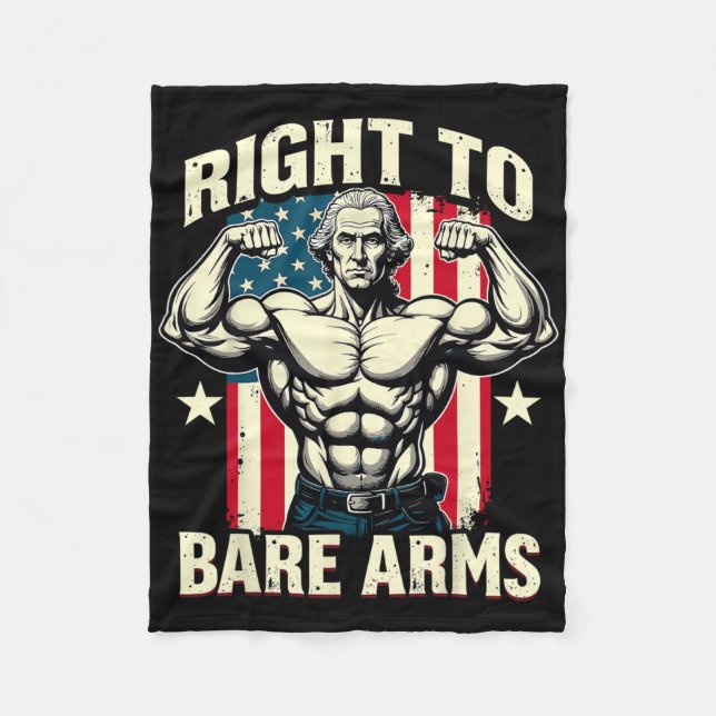 Höger till Bare Arm George Washington BodyBuilder  Fleecefilt (Framsidan)