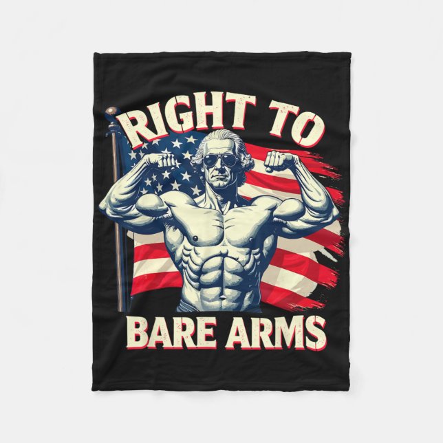 Höger till Bare Arm George Washington BodyBuilder  Fleecefilt (Framsidan)