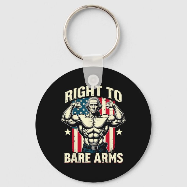 Höger till Bare Arm George Washington BodyBuilder  Nyckelring (Framsida)