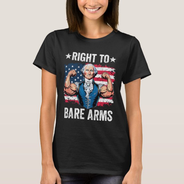 Höger till Bare Arm George Washington BodyBuilder  T Shirt (Framsida)