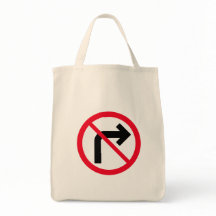 Höger: Vänd förbjuden signatur | Livsmedel Tote Ba