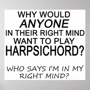 Höger varar besvärad harpsichorden poster