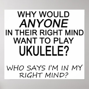 Höger varar besvärad ukulelen poster