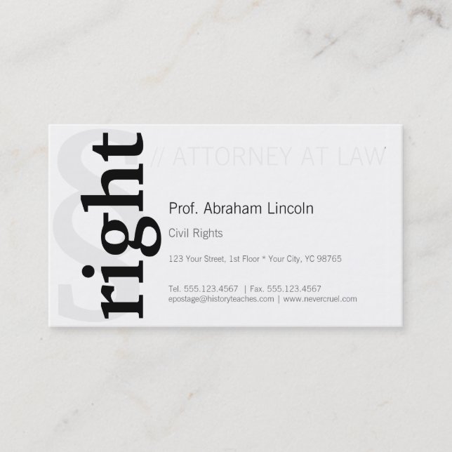 Höger! Visitkort (Framsida)