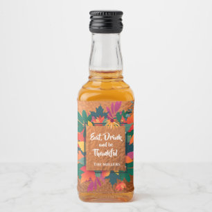 Högerhöstens Löv för Thanksgiving på koppar Spritflaskor Etikett