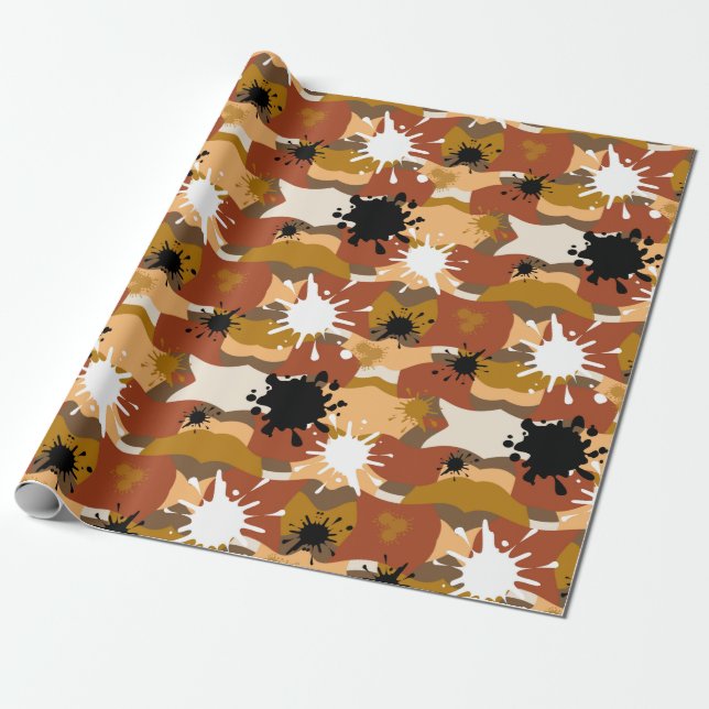 Högerkolumner Camo Presentpapper (Utrullad)