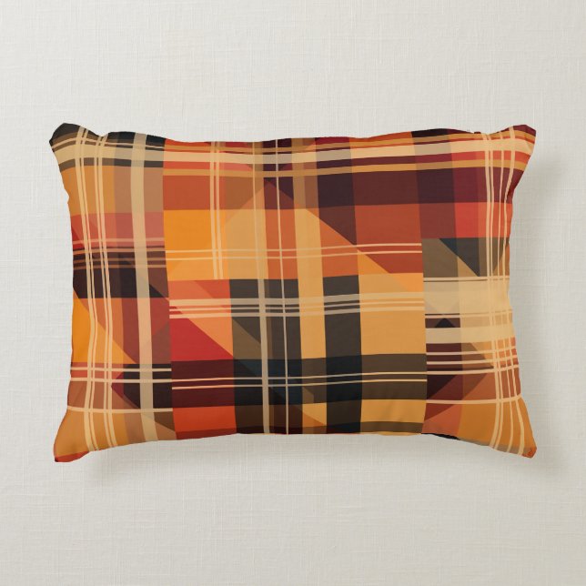 Högerkontroll för orange, Mönster Prydnadskudde (Framsidan)