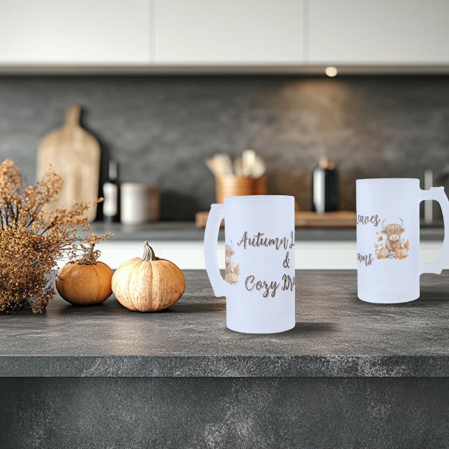 Högerlandskon för hösten frostat ölglas (Skapare uppladdad)