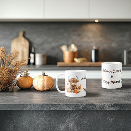 Högerlandskon för hösten kaffemugg