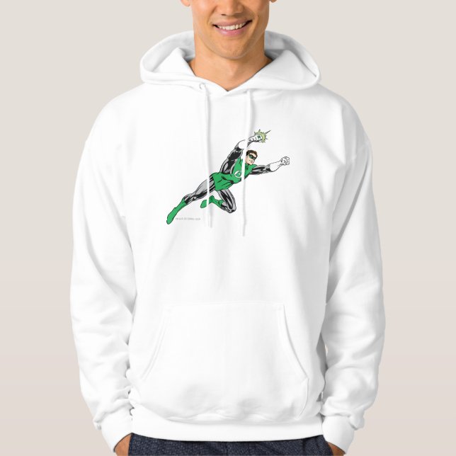 Högerna grönt Lantern Fly Sweatshirt Med Luva (Framsida)