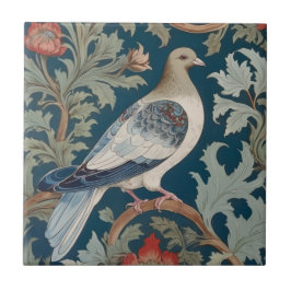 Högerna Pigeon Bird William Morris stil, som står  Kakelplatta