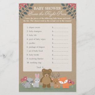Högerna Pris för Woodland Blommigt Baby Shower