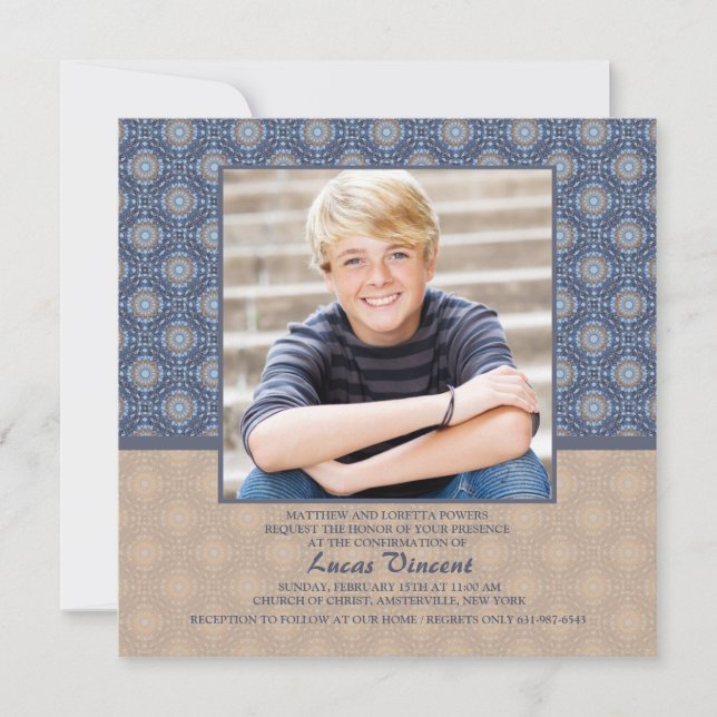 Högerriktad inbjudan till Religiösan Foto (Framsida)