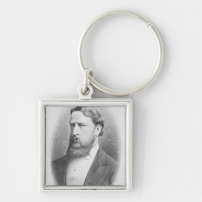 Högert hedervärt markisen av Hartington Fyrkantig Silverfärgad Nyckelring (Framsidan)