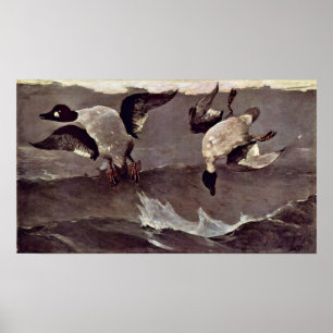 Högert och vänstert vid Winslow Homer Poster