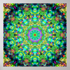 Högfärgad Psychedelic Mandala Poster