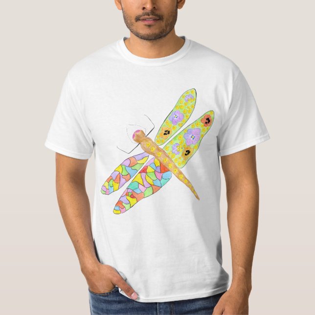 Högflygares blomster Trollsländor T Shirt (Framsida)