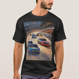 Högfrekvent färgstark Tävla med tvinnat ljus T Shirt
