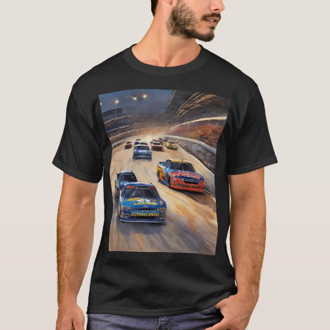 Högfrekvent färgstark Tävla med tvinnat ljus T Shirt (Framsida)