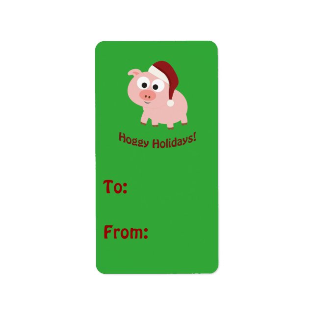 Hoggiga Helgdagar! Santa Gris Adressetikett (Framsidan)