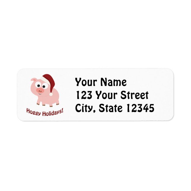 Hoggiga Helgdagar! Santa Gris Returadress Etikett (Framsidan)