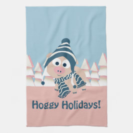 Hoggiga Helgdagar! Winter Gris Kökshandduk