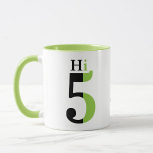 Höggradig typografi med fem gröntar mugg