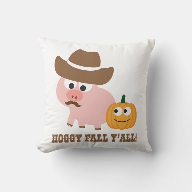 Hoggy Fall Y'all! Kudde (Framsida)