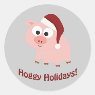 Hoggy helgdagar! Santa gris Runt Klistermärke