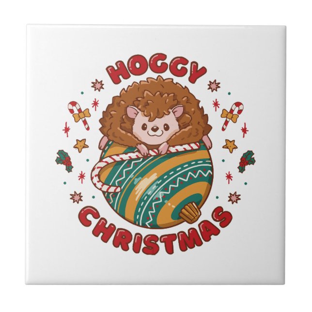 Hoggy jul Hedgehog Kakelplatta (Framsidan)