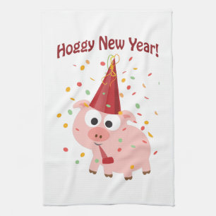 Hoggy nytt år! kökshandduk