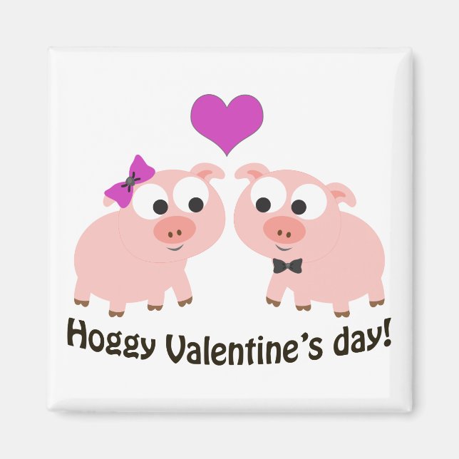 Hoggy Valentines day Grisar Magnet (Framsidan)