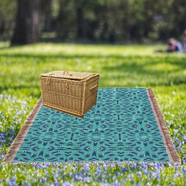 Höghastigheter II Filt (This Highways-II design brings a Mediterranean touch, to your throw blanket!)