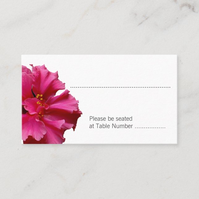 Höghastighetskort för Bright Rosa Hibiscus Placeringskort (Framsida)