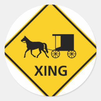 Höghastighetsskylt för Fordon med hästdrag Runt Klistermärke