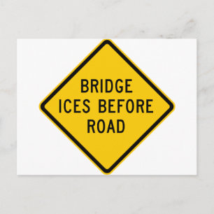 Höghastighetsskylt för varning för Bridge Ice Vykort