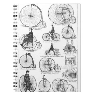 Höghjulig cykel Penny Farthing Anteckningsbok Med Spiral