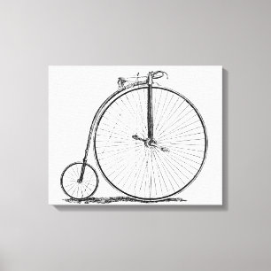 Höghjulig cykel Penny Farthing Canvastryck