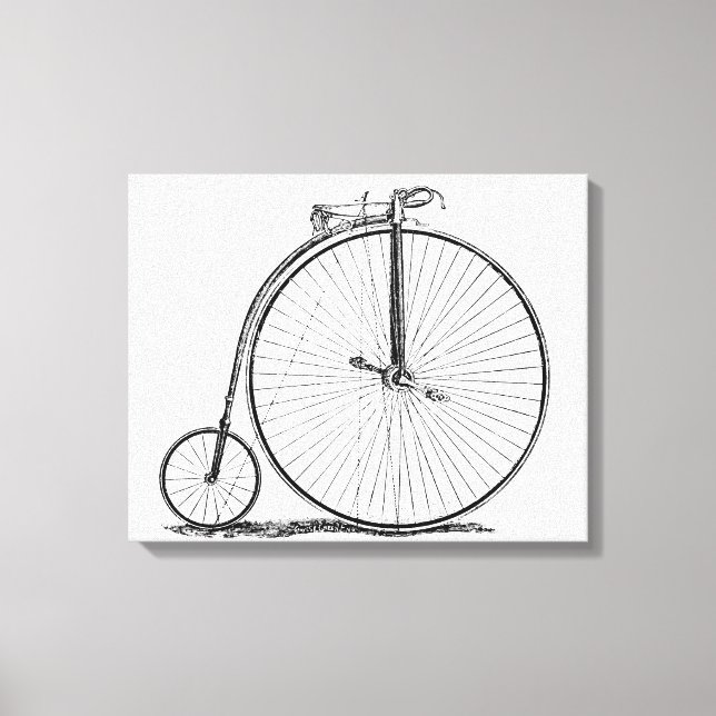 Höghjulig cykel Penny Farthing Canvastryck (Framsida)