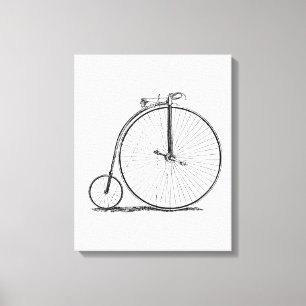 Höghjulig cykel Penny Farthing Canvastryck