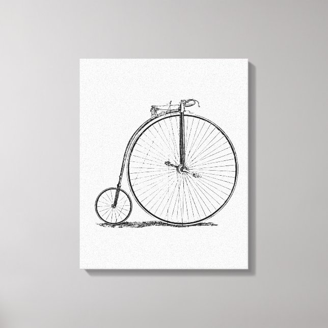 Höghjulig cykel Penny Farthing Canvastryck (Framsida)