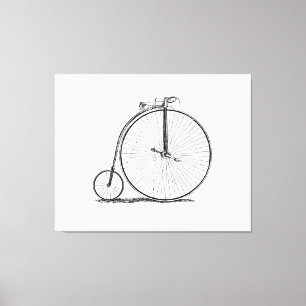 Höghjulig cykel Penny Farthing Canvastryck